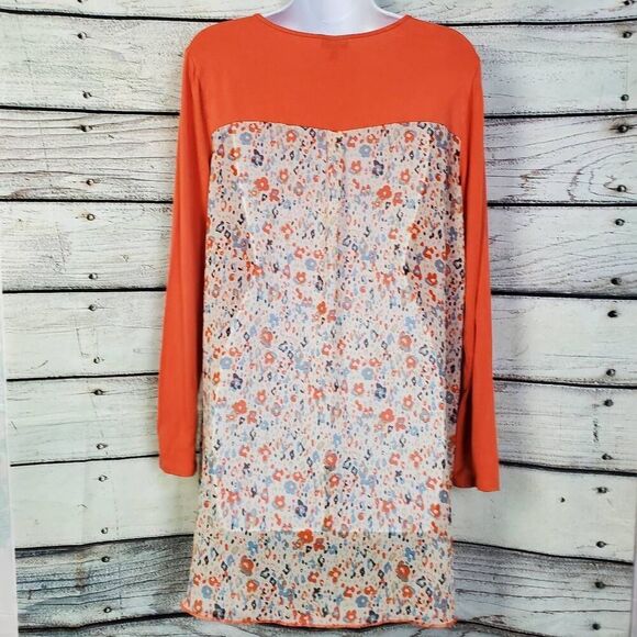 Coco + Carmen Burnt Orange Floral Hi-Lo Top Size S/M - Picture 3 of 7